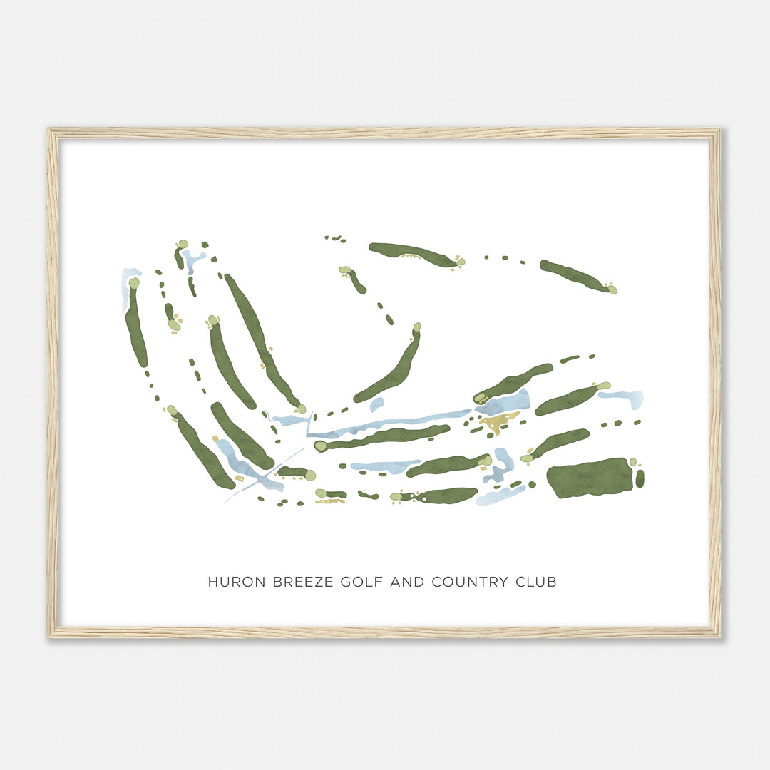 Print of Huron Breeze Golf And Country Club Modern Map