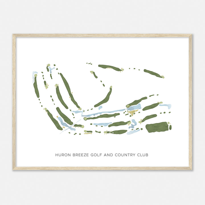 Print of Huron Breeze Golf And Country Club Modern Map