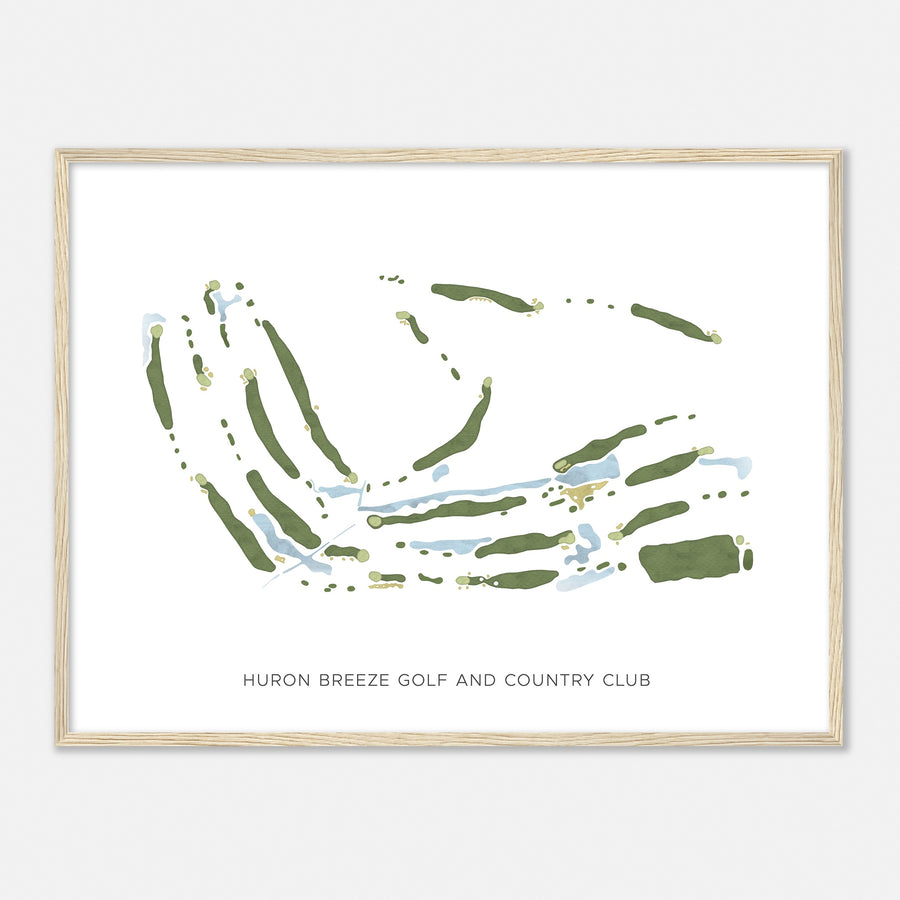 Print of Huron Breeze Golf And Country Club Modern Map