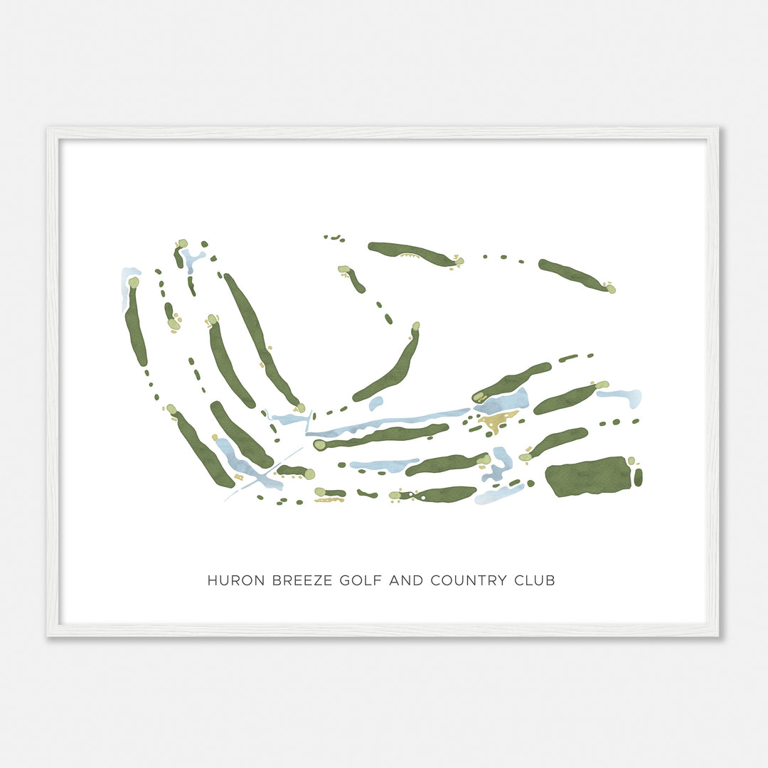 Print of Huron Breeze Golf And Country Club Modern Map
