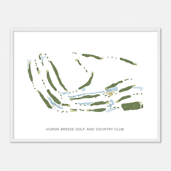 Print of Huron Breeze Golf And Country Club Modern Map