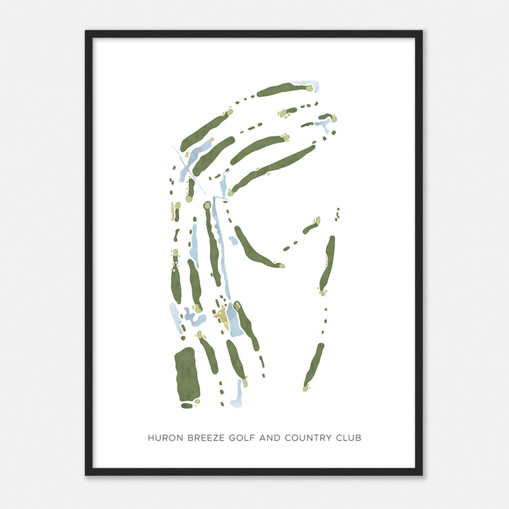 Print of Huron Breeze Golf And Country Club Modern Map