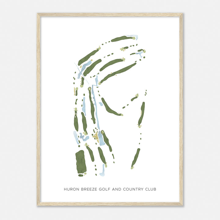 Print of Huron Breeze Golf And Country Club Modern Map