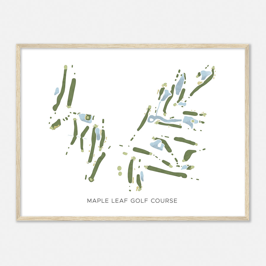 Print of Maple Leaf Golf Course Modern Map