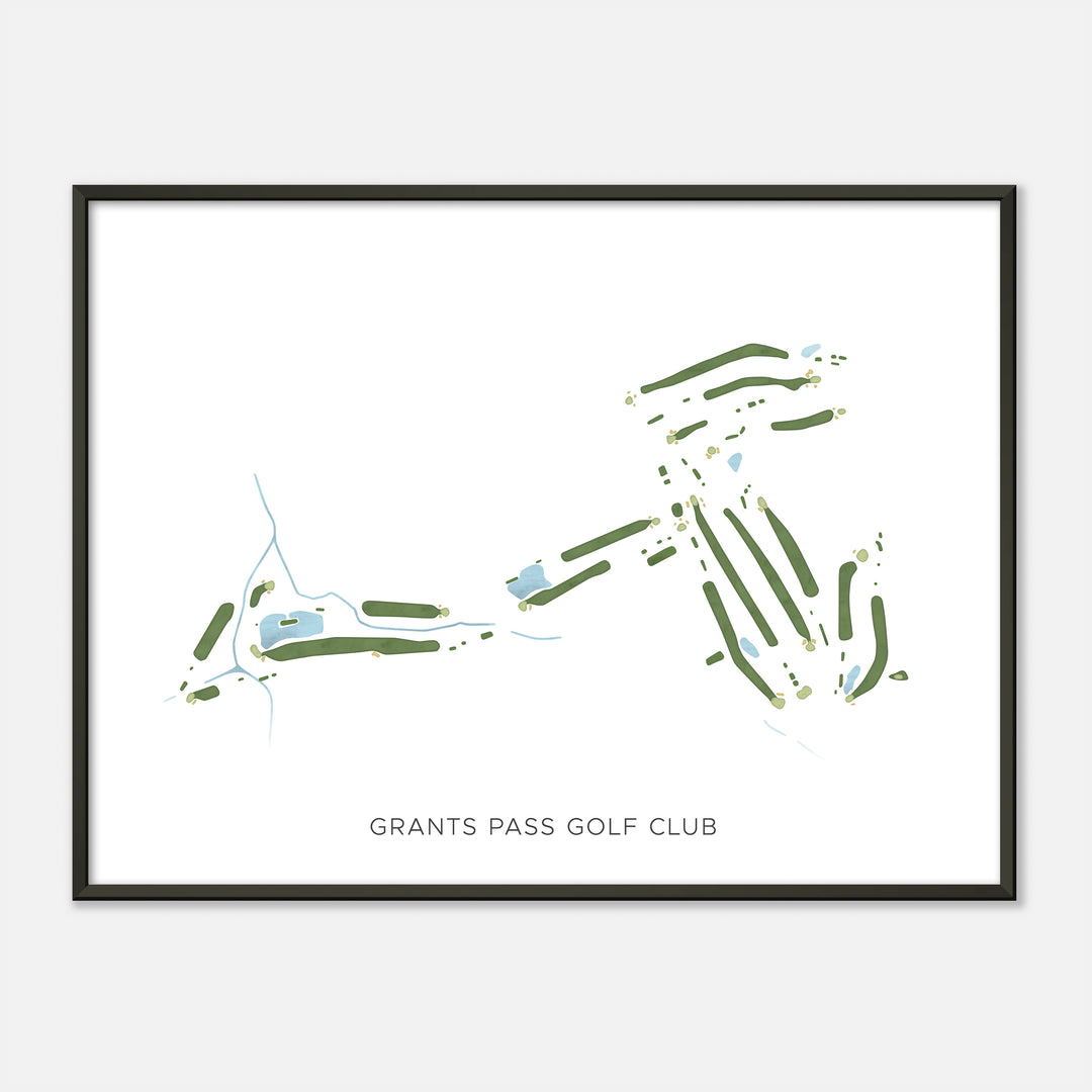 Print of Grants Pass Golf Club Modern Map