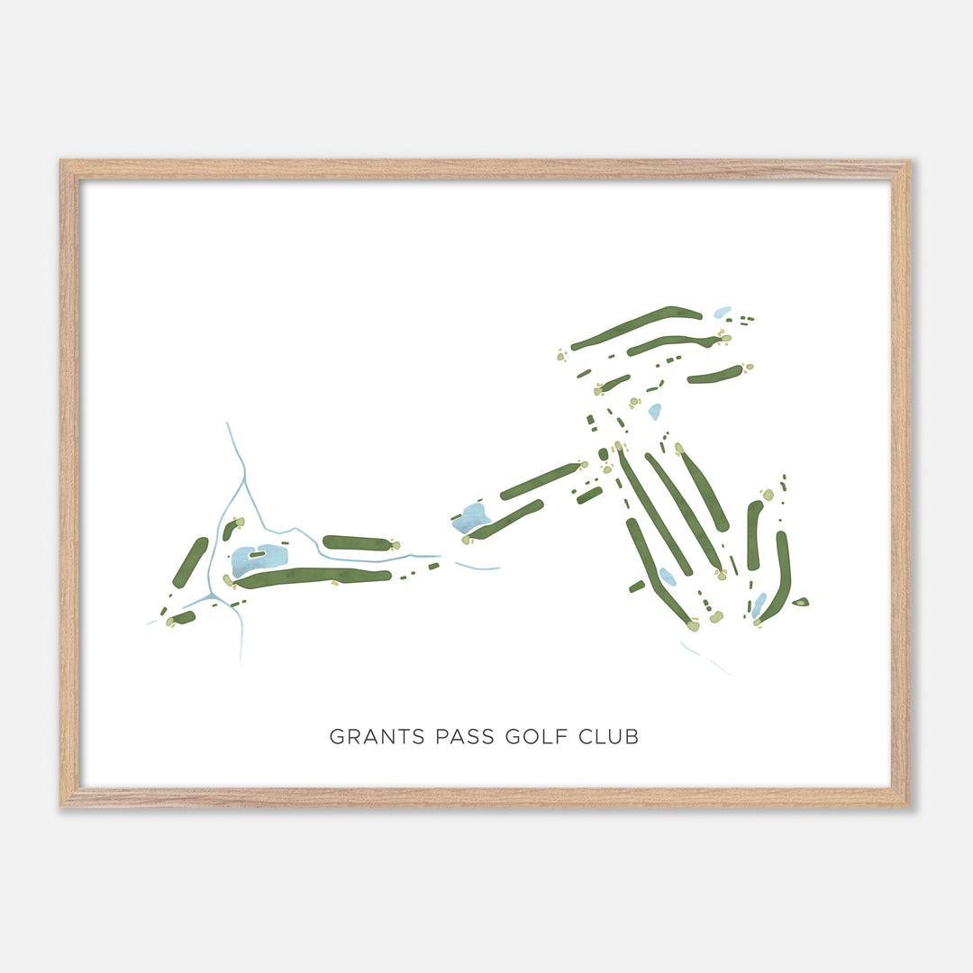Print of Grants Pass Golf Club Modern Map