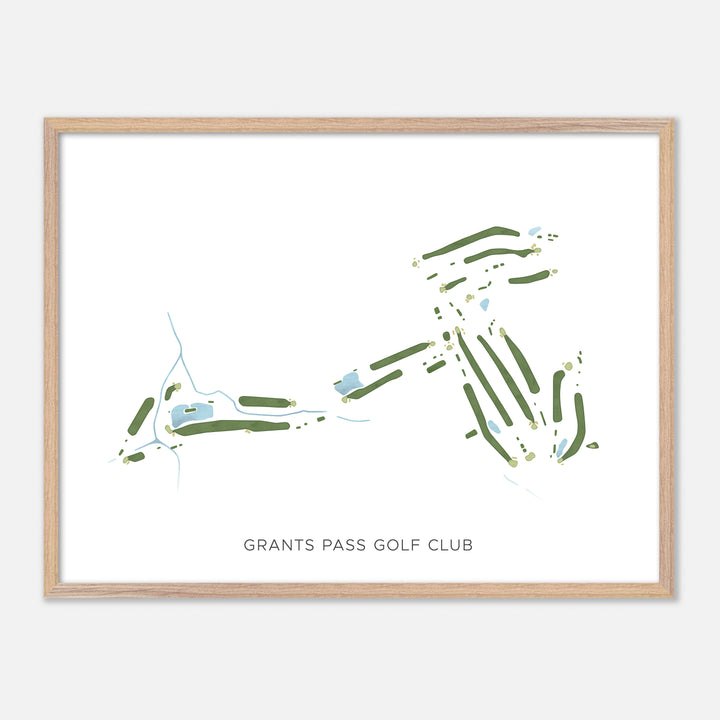 Print of Grants Pass Golf Club Modern Map