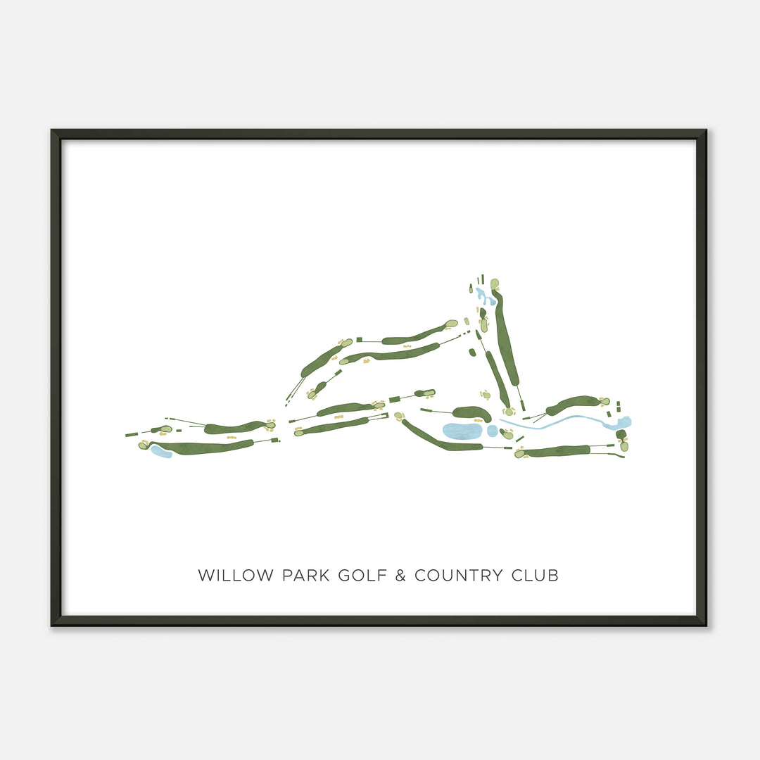 Print of Willow Park Golf & Country Club Modern Map