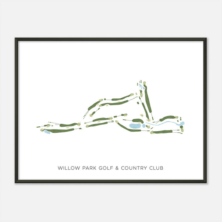 Print of Willow Park Golf & Country Club Modern Map