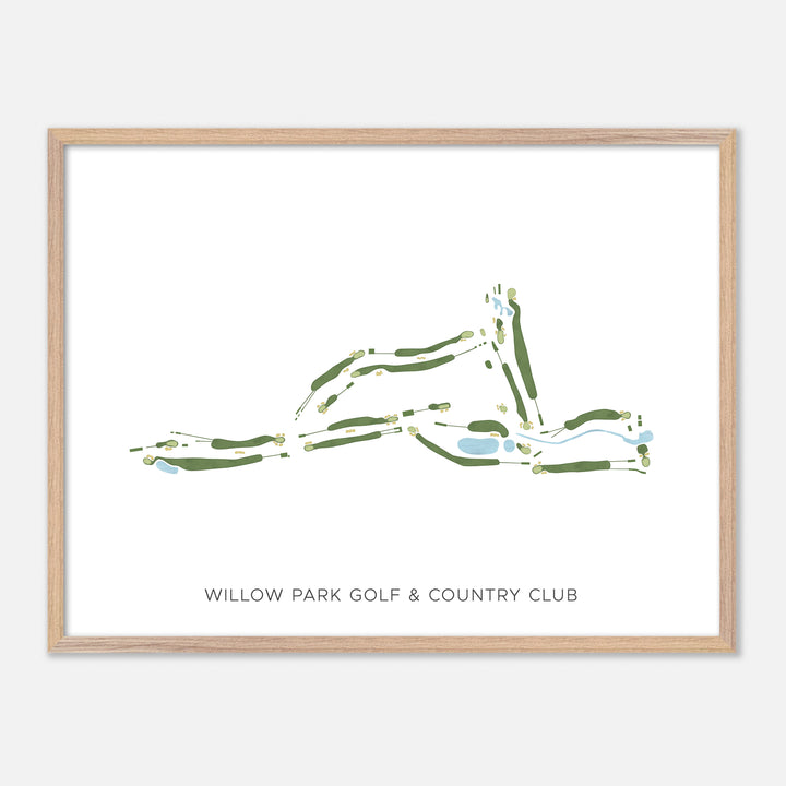 Print of Willow Park Golf & Country Club Modern Map