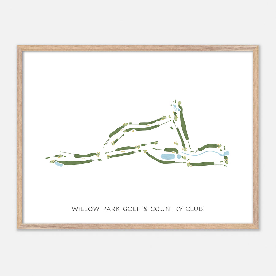 Print of Willow Park Golf & Country Club Modern Map
