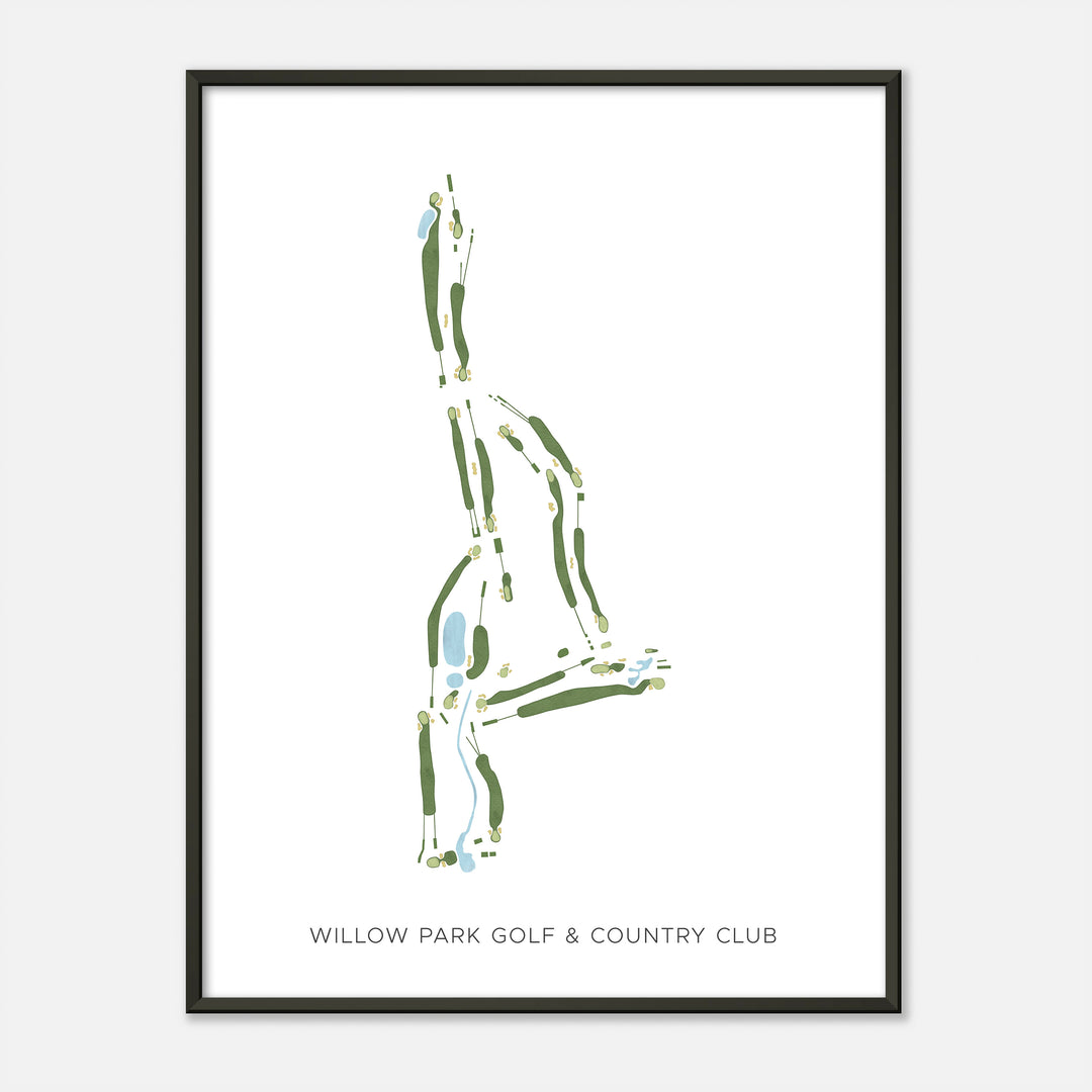 Print of Willow Park Golf & Country Club Modern Map