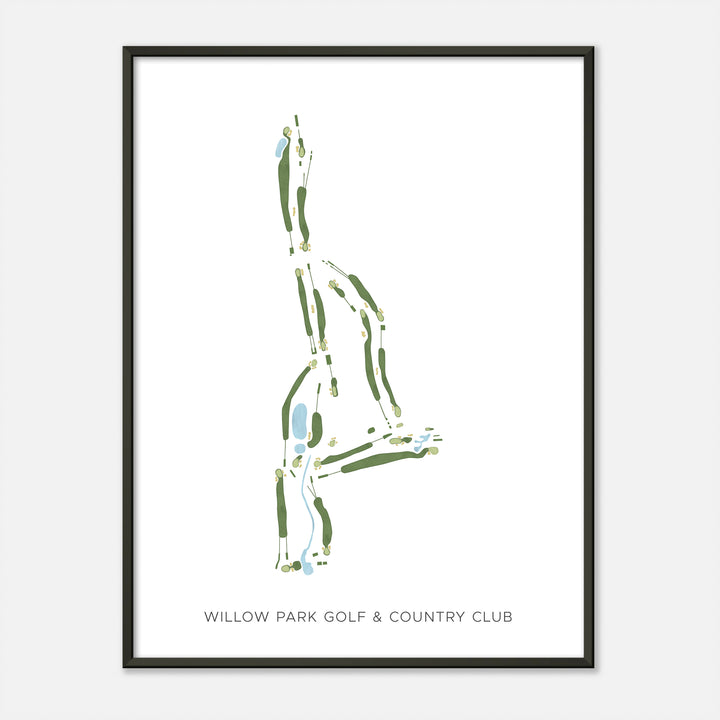 Print of Willow Park Golf & Country Club Modern Map