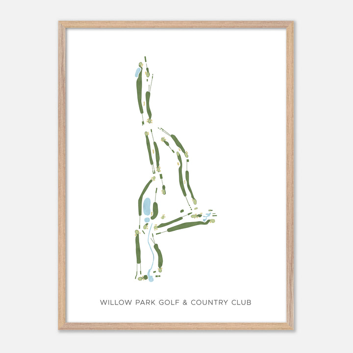 Print of Willow Park Golf & Country Club Modern Map