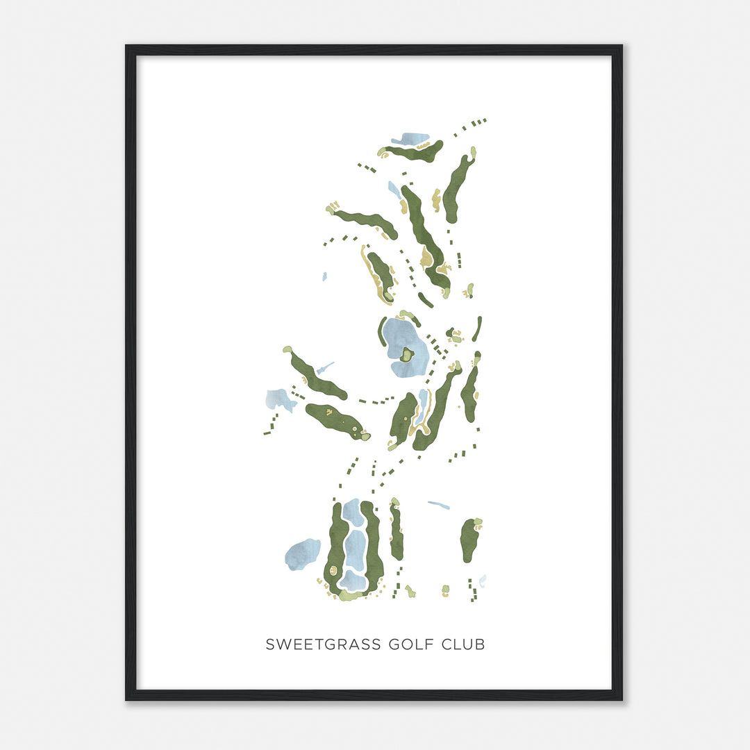 Print of Sweetgrass Golf Club Modern Map