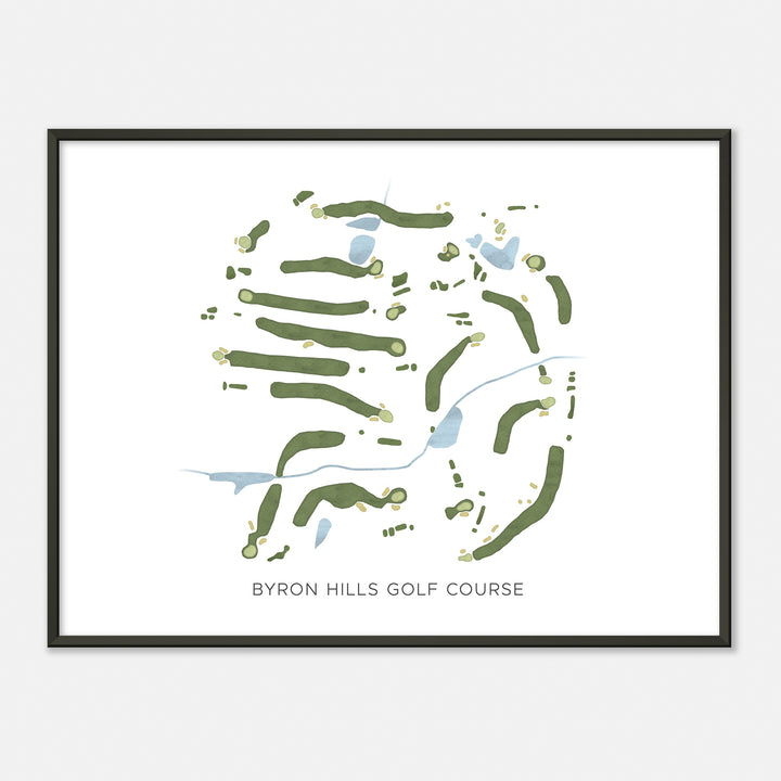 Print of Byron Hills Golf Course Modern Map
