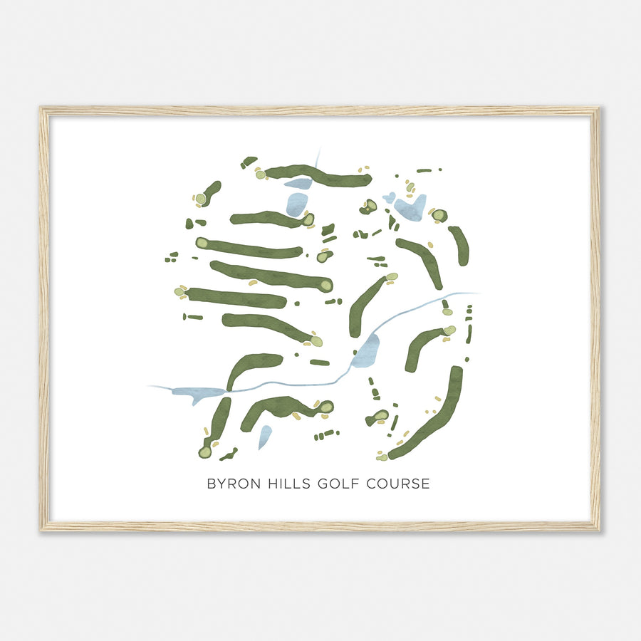 Print of Byron Hills Golf Course Modern Map