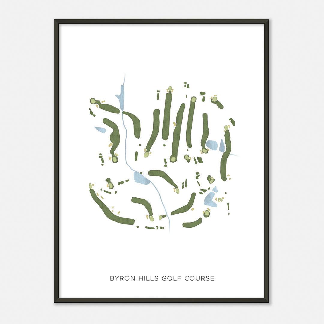 Print of Byron Hills Golf Course Modern Map