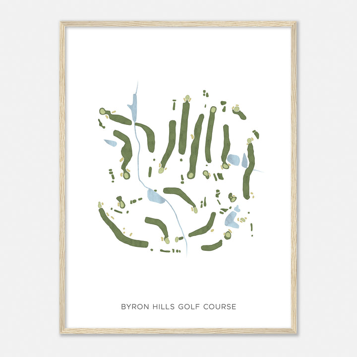 Print of Byron Hills Golf Course Modern Map