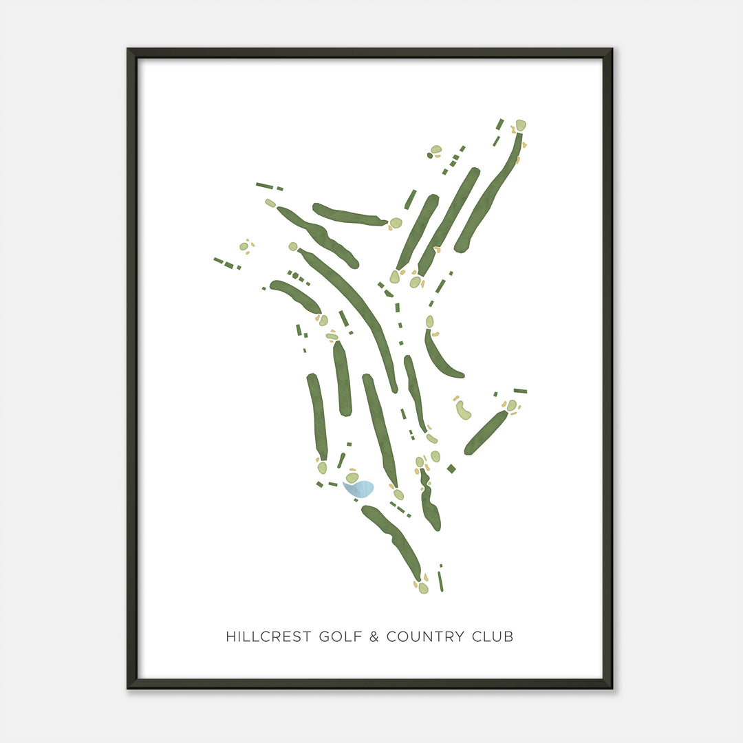 Print of Hillcrest Golf & Country Club Modern Map