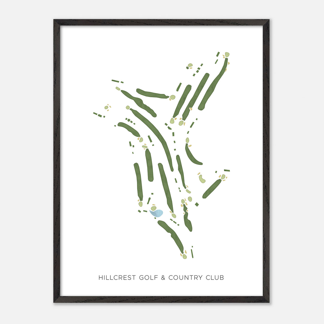 Print of Hillcrest Golf & Country Club Modern Map