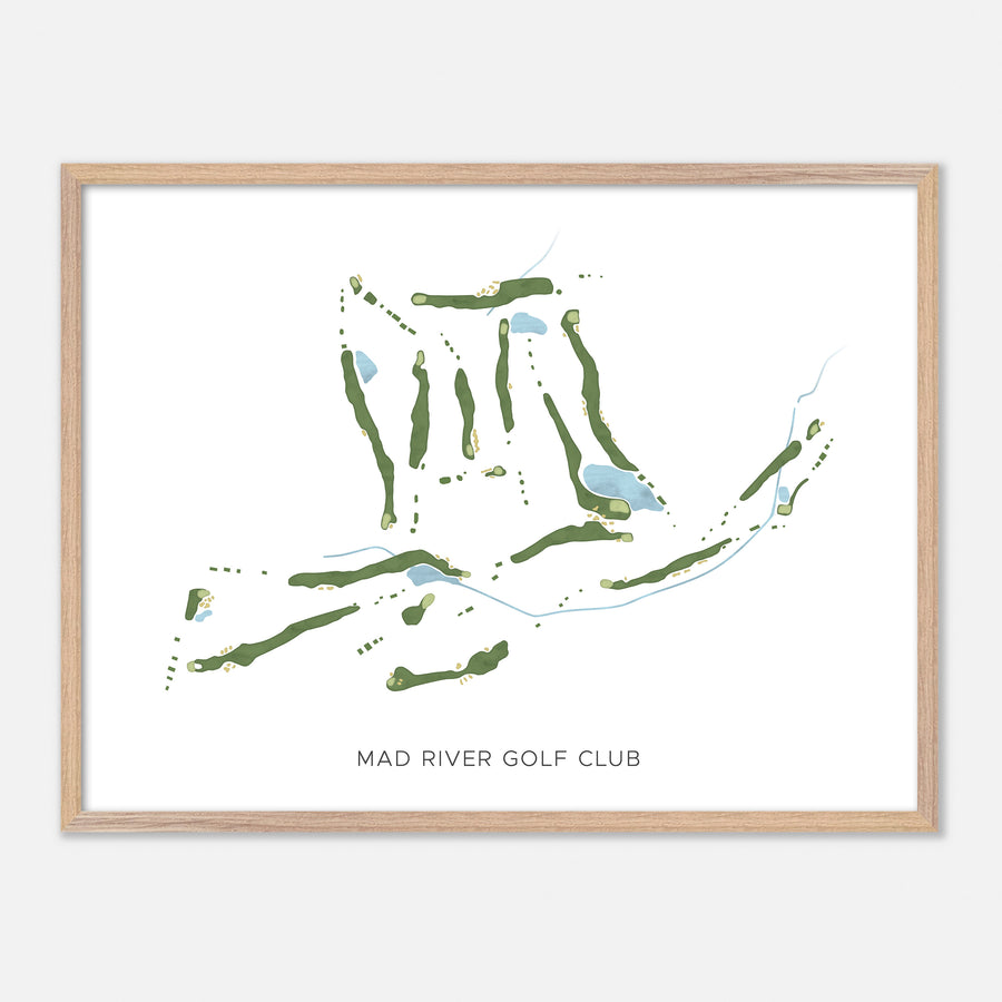 Print of Mad River Golf Club Modern Map