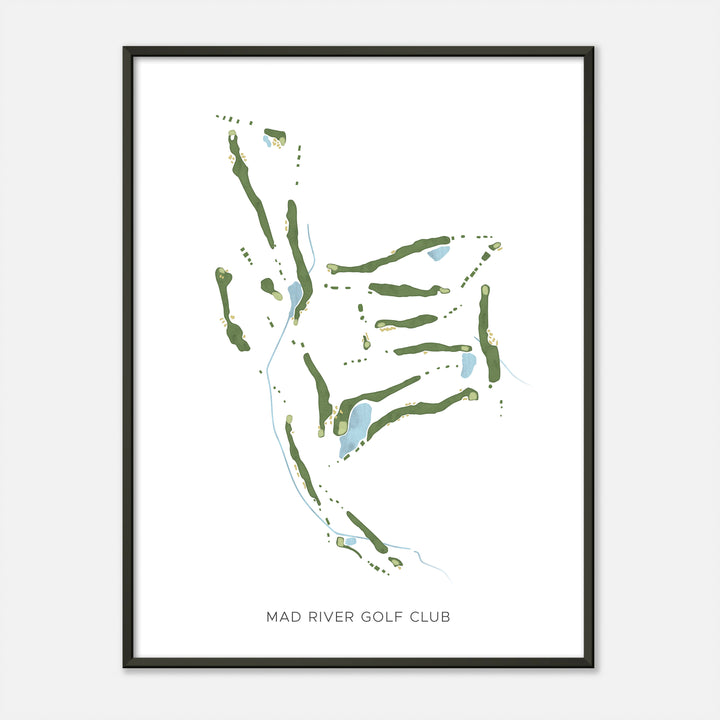Print of Mad River Golf Club Modern Map