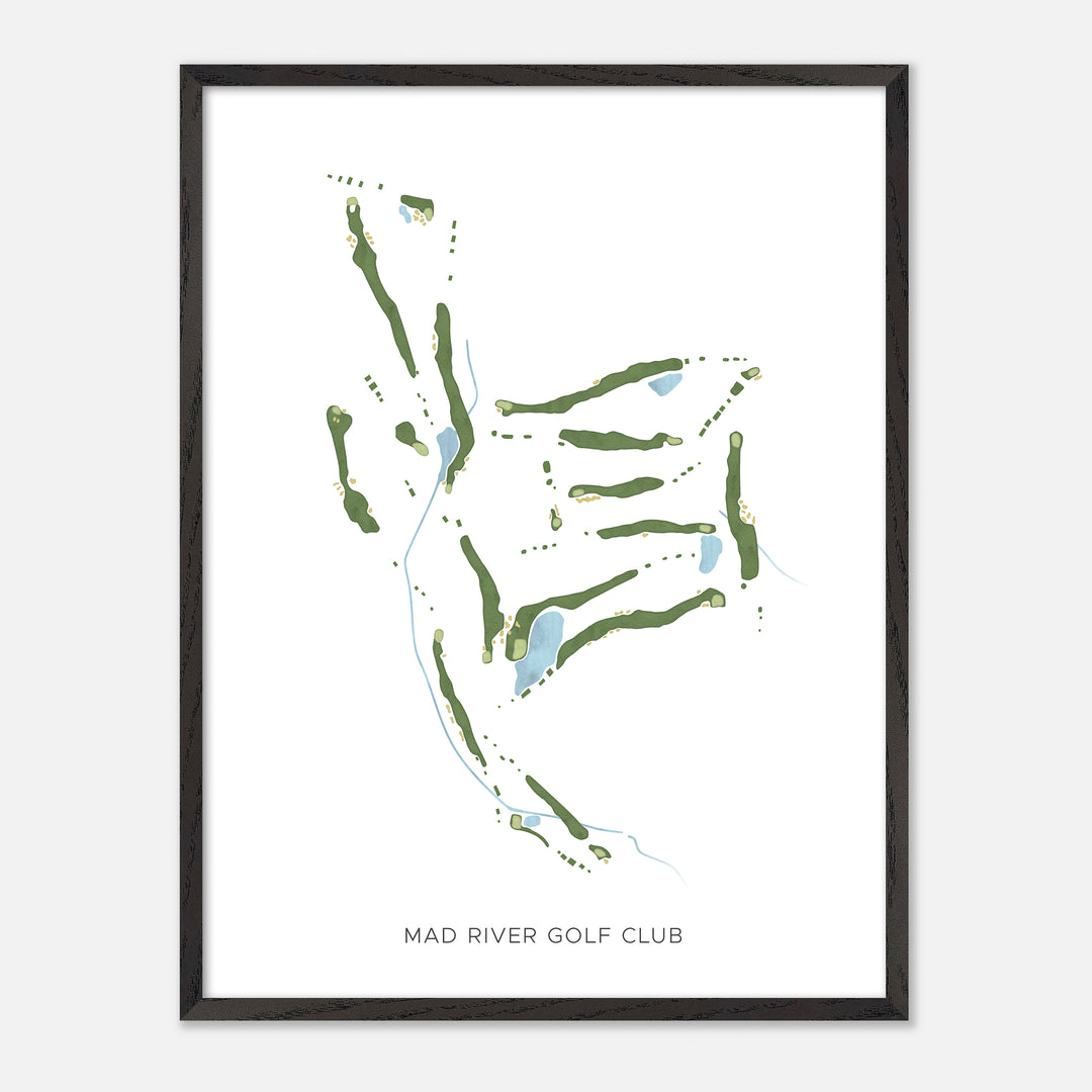 Print of Mad River Golf Club Modern Map