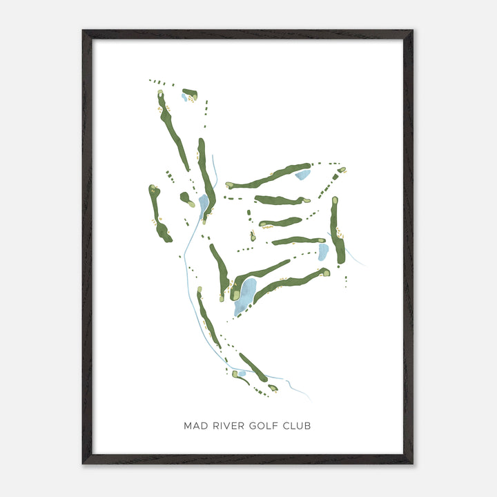Print of Mad River Golf Club Modern Map