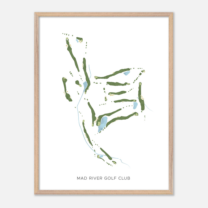 Print of Mad River Golf Club Modern Map