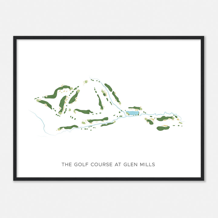 Print of The Golf Course At Glen Mills Modern Map