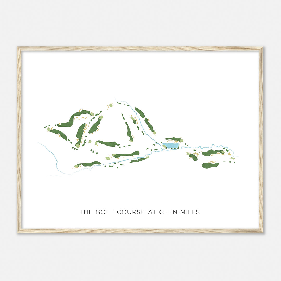 Print of The Golf Course At Glen Mills Modern Map