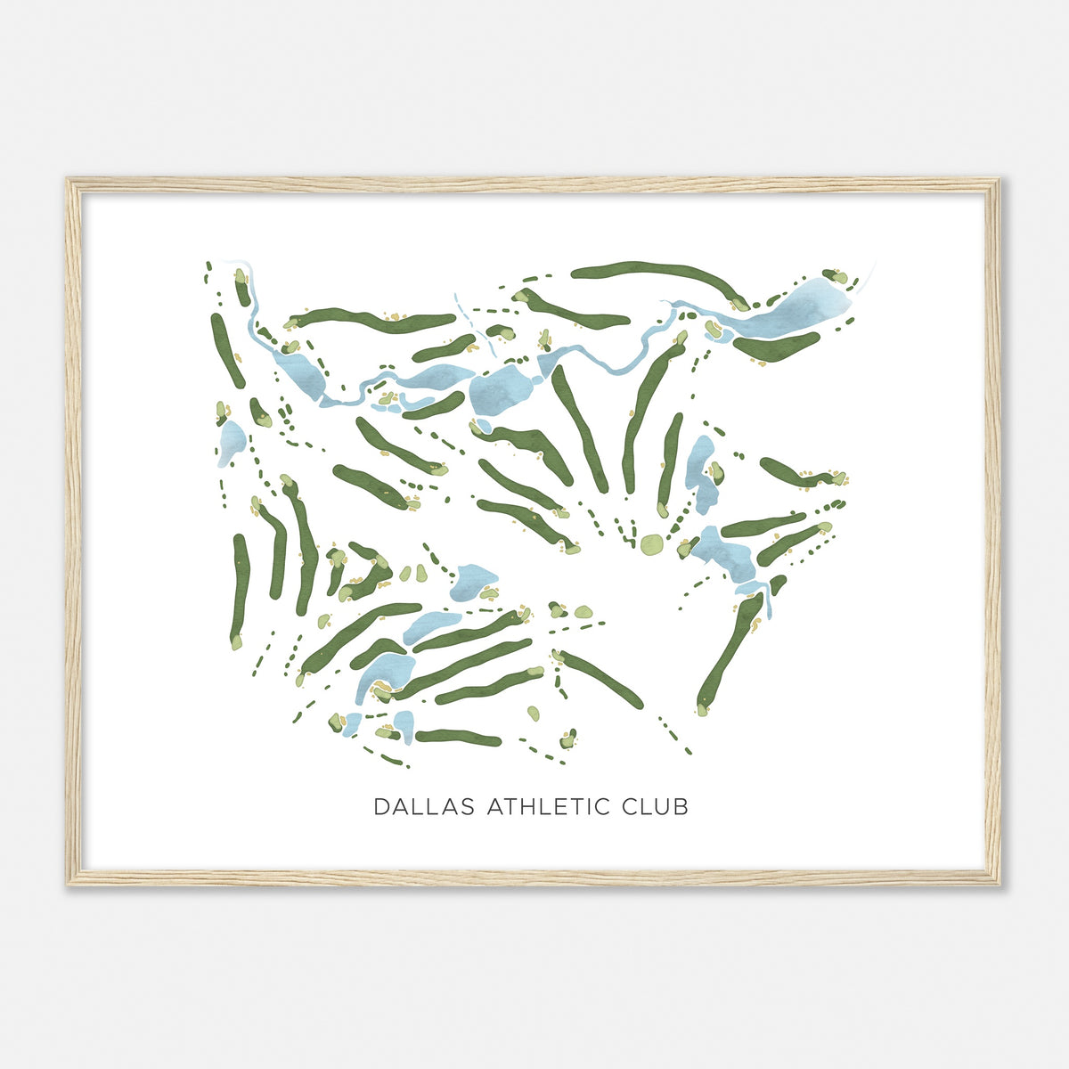 Print of Dallas Athletic Club Modern Map