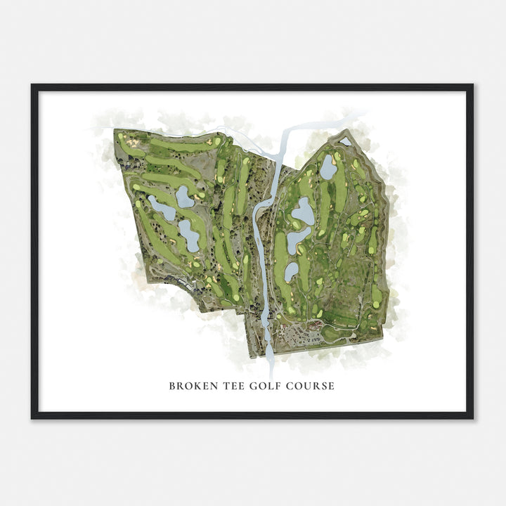 Print of Broken Tee Golf Course Classic Map