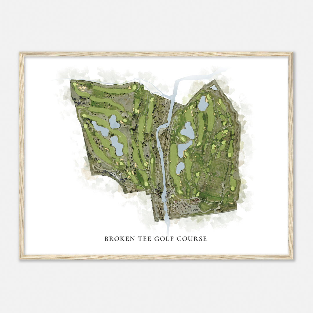 Print of Broken Tee Golf Course Classic Map