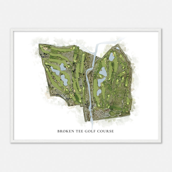 Print of Broken Tee Golf Course Classic Map