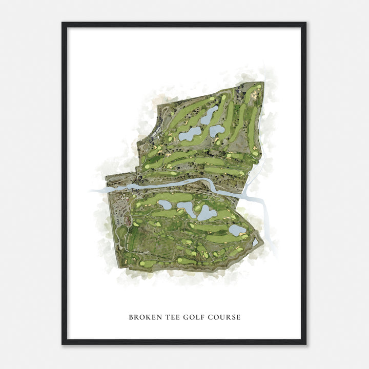 Print of Broken Tee Golf Course Classic Map