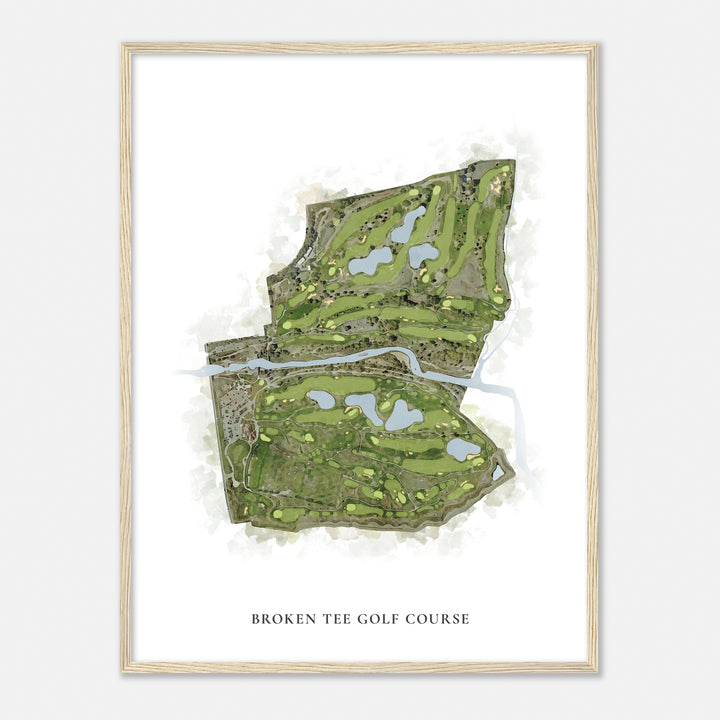 Print of Broken Tee Golf Course Classic Map