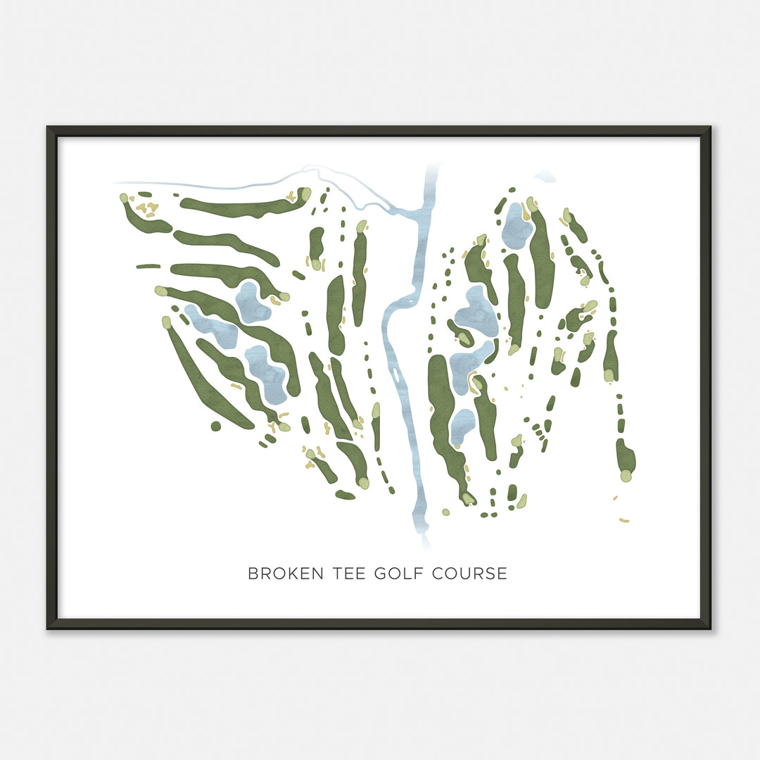 Print of Broken Tee Golf Course Modern Map