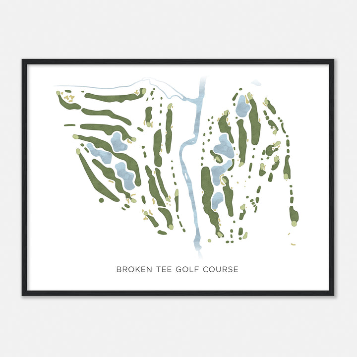 Print of Broken Tee Golf Course Modern Map