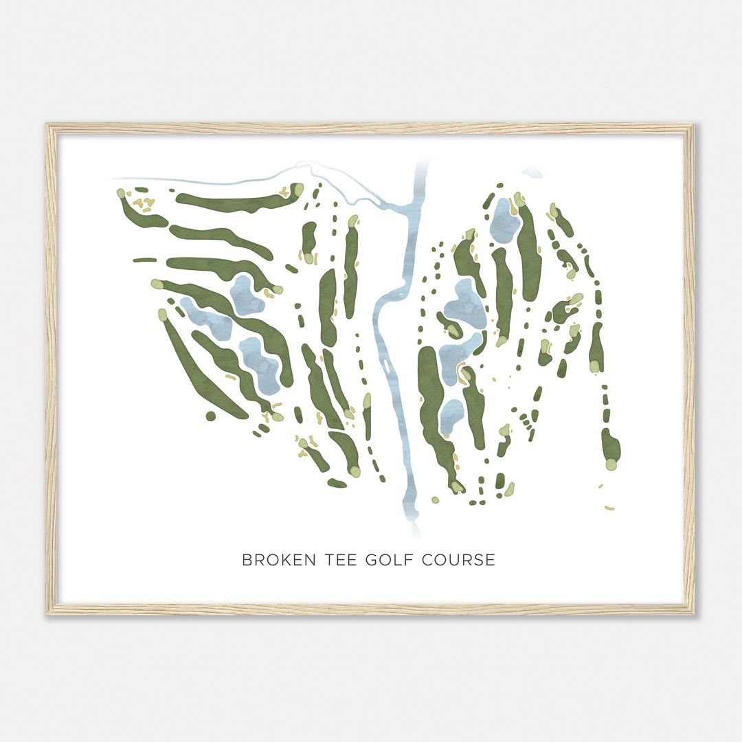 Print of Broken Tee Golf Course Modern Map