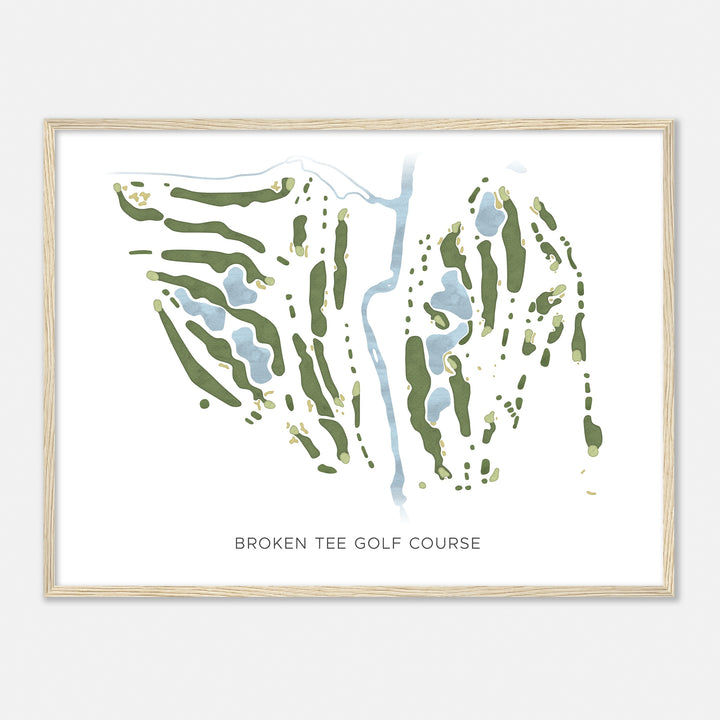 Print of Broken Tee Golf Course Modern Map