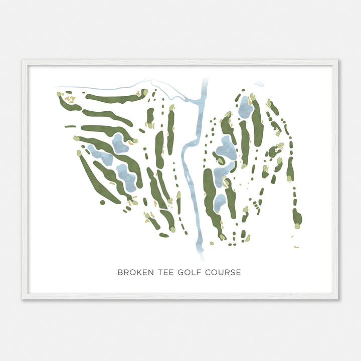 Print of Broken Tee Golf Course Modern Map