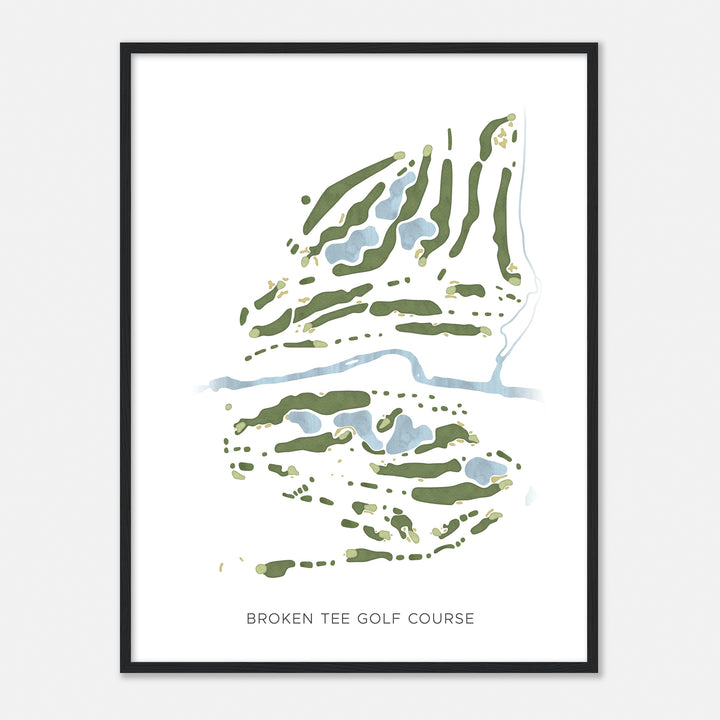 Print of Broken Tee Golf Course Modern Map