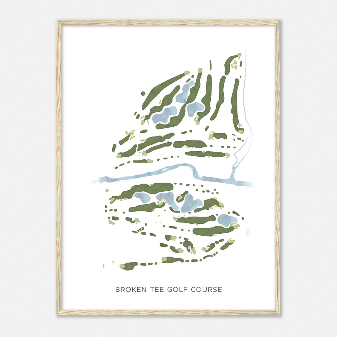 Print of Broken Tee Golf Course Modern Map