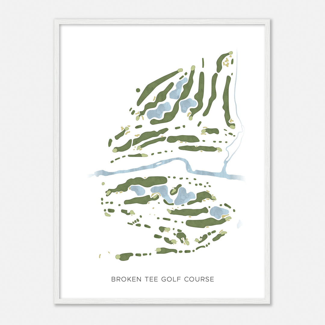 Print of Broken Tee Golf Course Modern Map