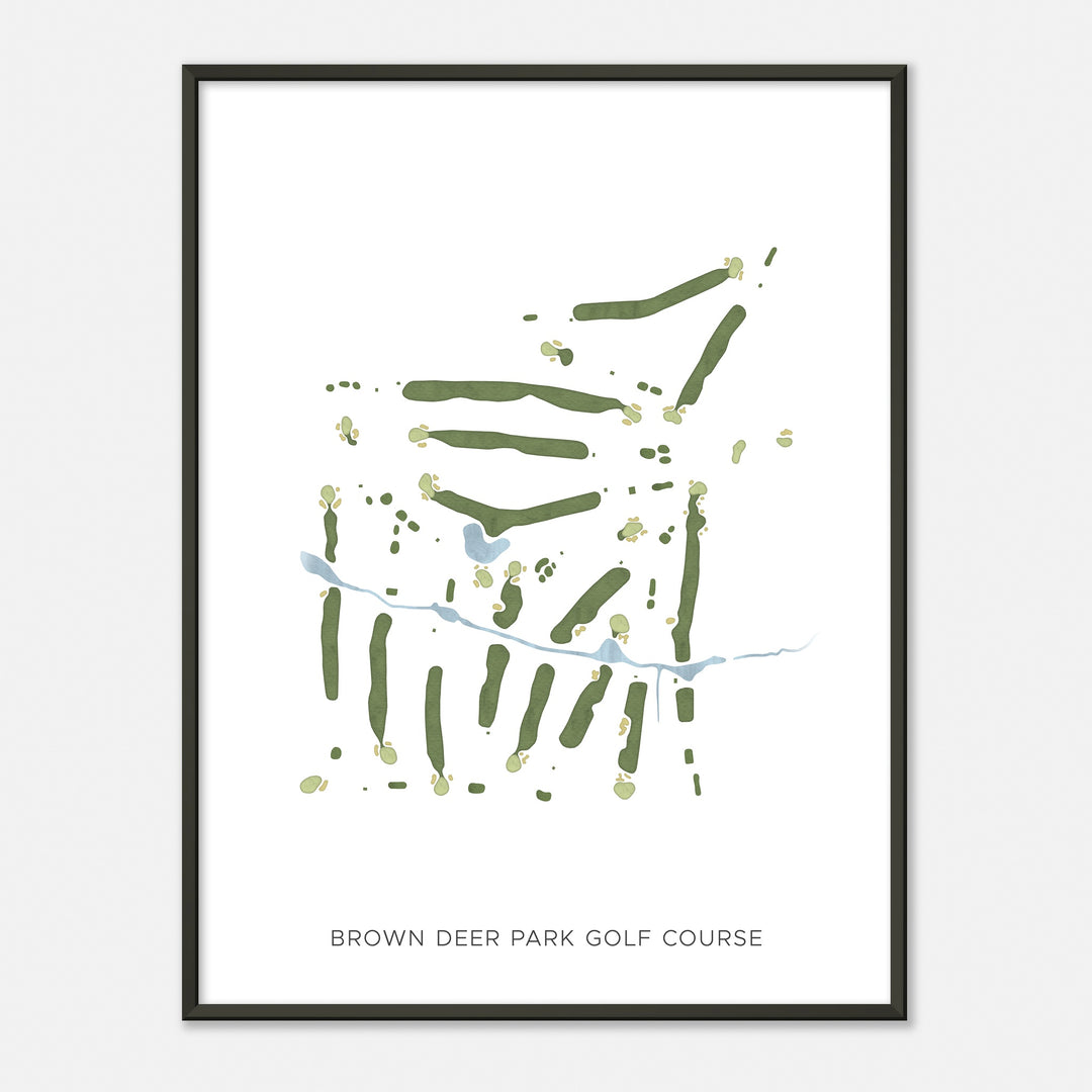 Print of Brown Deer Park Golf Course Modern Map