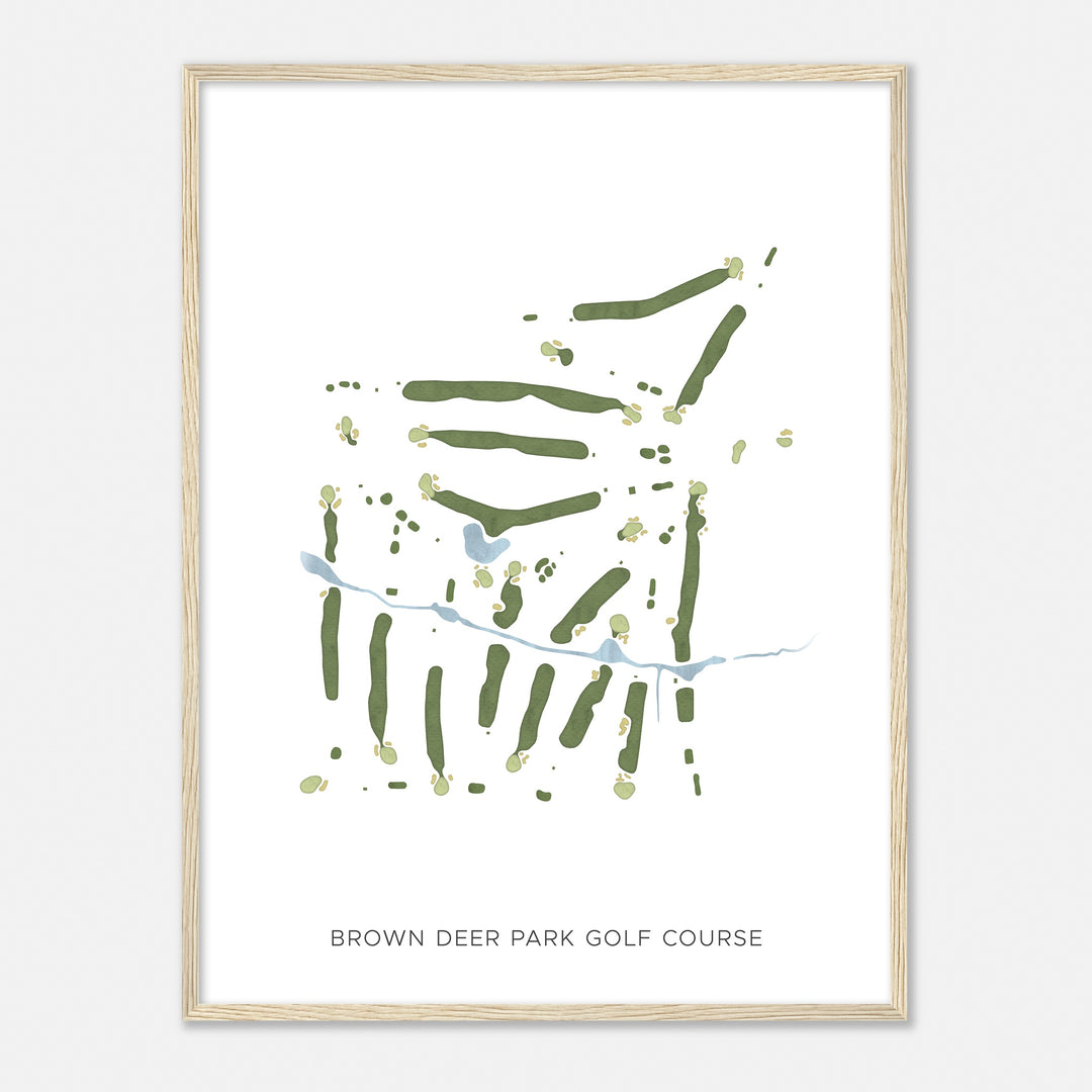 Print of Brown Deer Park Golf Course Modern Map