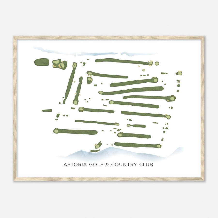 Print of Astoria Golf & Country Club Modern Map