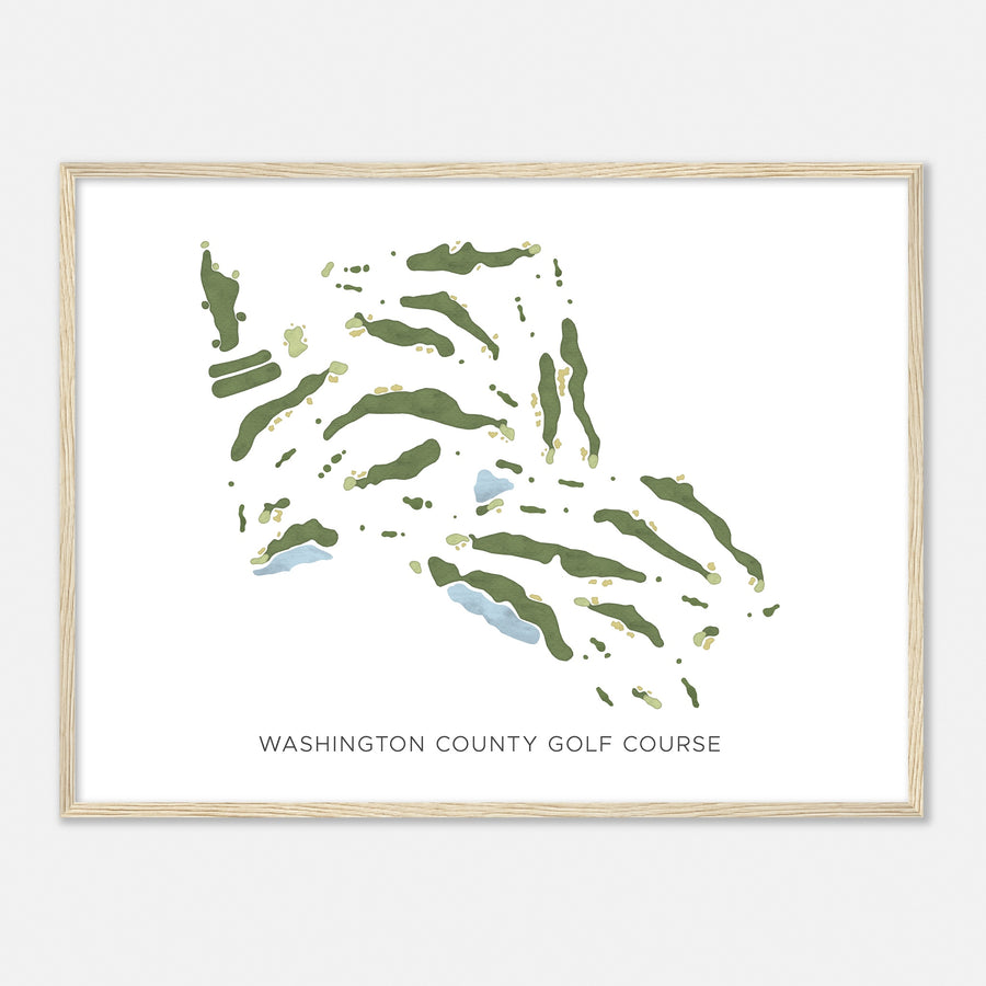 Print of Washington County Golf Course Modern Map